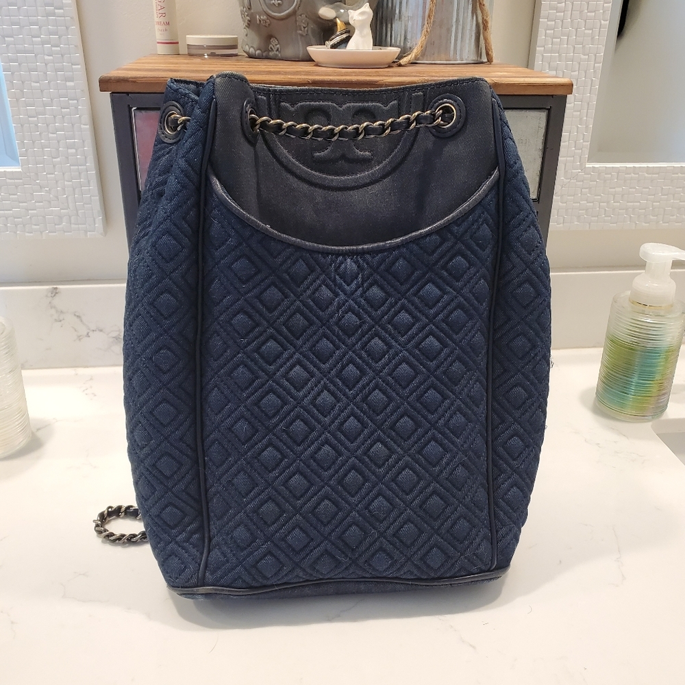 Tory Burch denim backpack